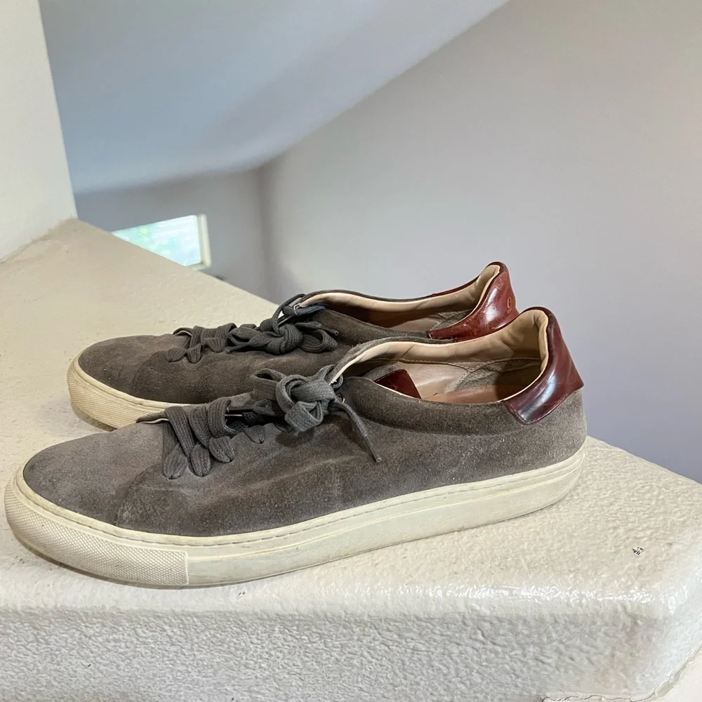 Good Man Brand Edge Men's 12 Beige Suede Leather Casual Sneakers Low Top Italy